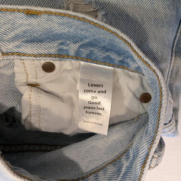 PACSUN Dad Jean 25 Ripped Frayed Light Wash Classic Straight Leg - Picture 7 of 10